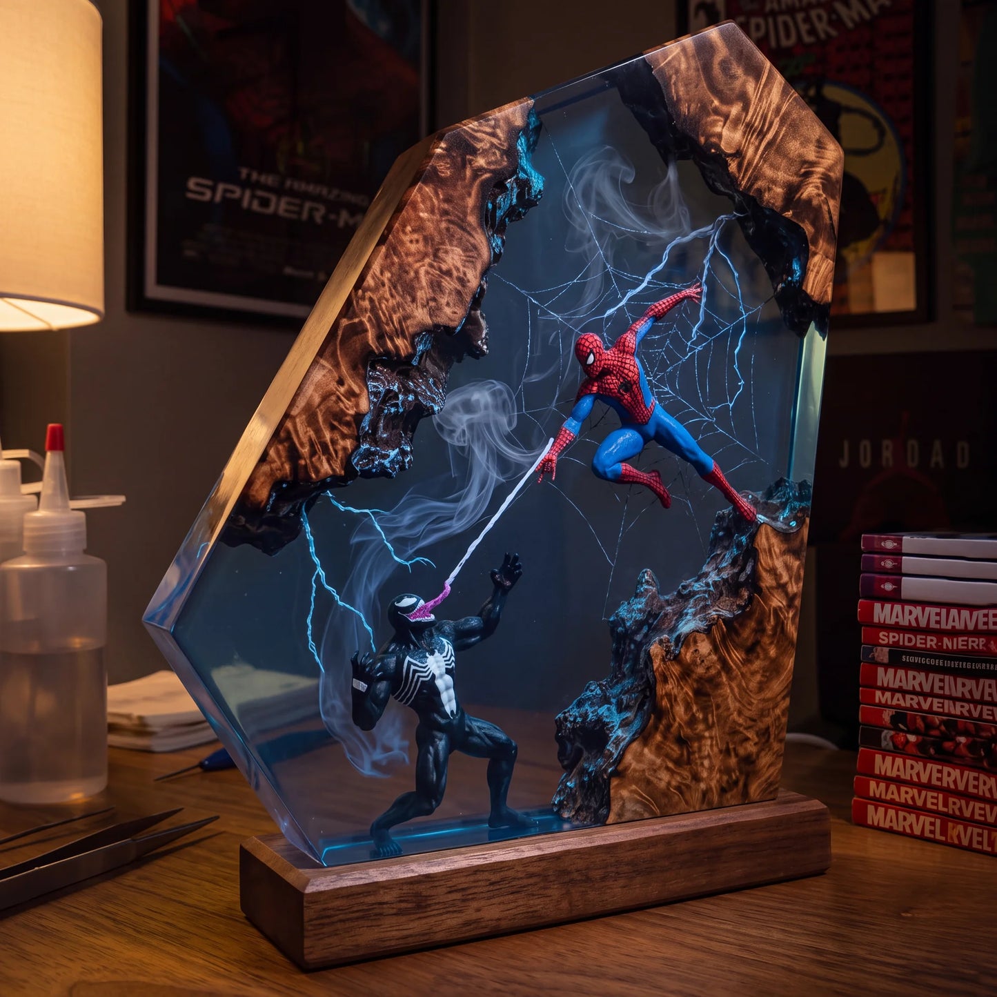 Spider-Man Resin Lamp by Zoe Kline
