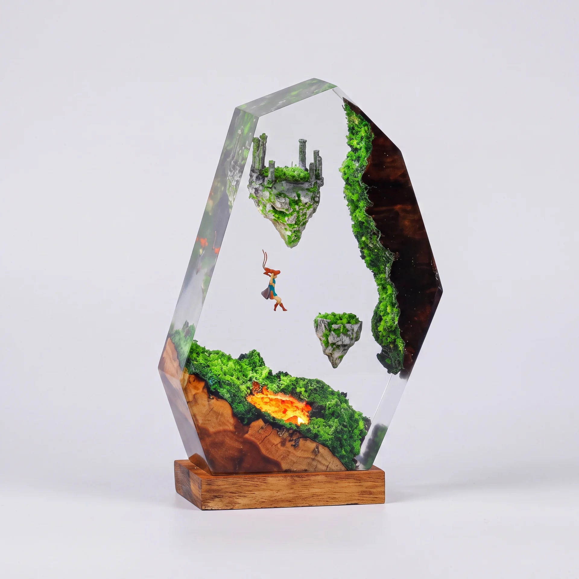 Zelda Sky Islands Resin Art Lamp - Handcrafted by Jisoo 🟢💚✨