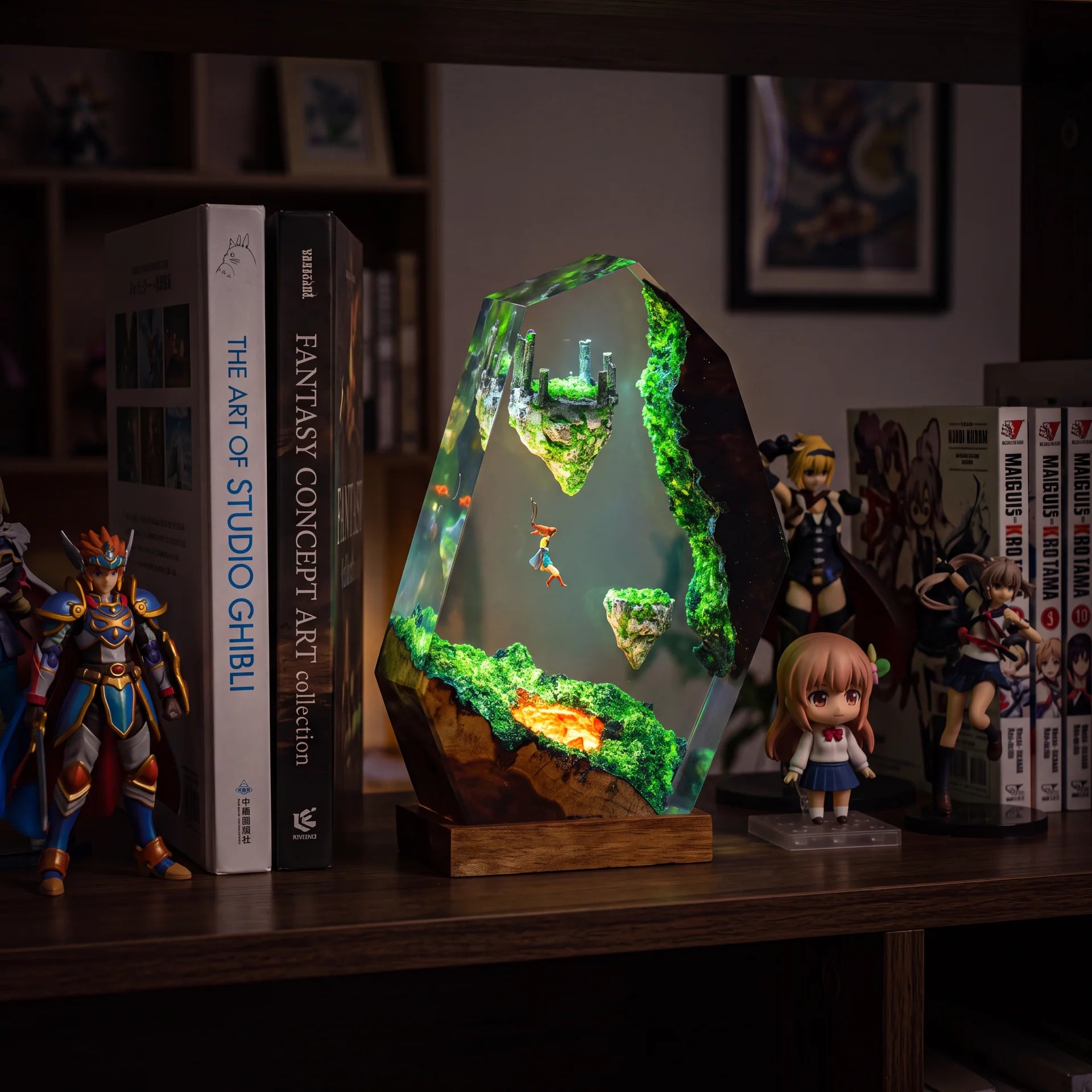 Zelda Sky Islands Resin Art Lamp - Handcrafted by Jisoo 🟢💚✨