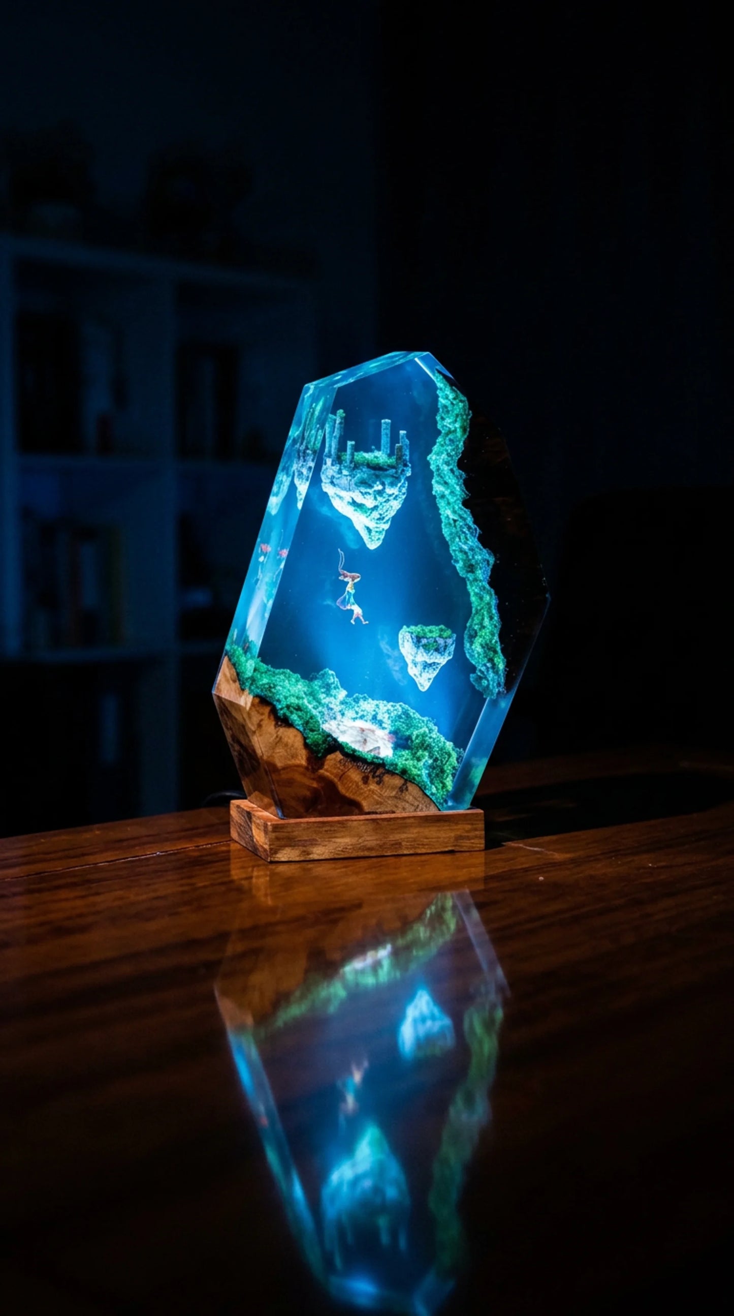 Zelda Sky Islands Resin Art Lamp - Handcrafted by Jisoo 🟢💚✨